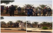لتأخر صرف رواتبهم عدد من العماله يتجمهرون في #جبة والمطالبه بحقوقهم