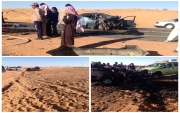 #جبة تفقد ثلاثة من أبنائها أثر حادث مروري مروع على طريق #حائل جبة